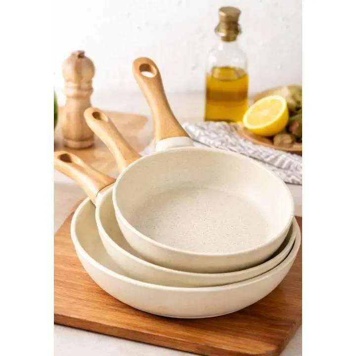 PACK X3 - SET X3 - SARTENES - SARTEN - APTO PARA TODO TIPO DE FUEGO - APTO LAVAVAJILLAS - COLOR GRIS - BATERIA DE COCINA - 3 PIEZAS EN GRANITO - 20 CM - 24 CM - 28 CM - ANTIADHERENTE  - MARMOL FUNDIDO A PRESION - APTO INDUCCION - 1