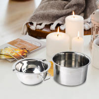 2 Pcs Pote De Cera Para Velas 400ml Con Manija Larga Acero Inoxidable Fundidor Para Derretir Cera De Velas Y Agua - details 4