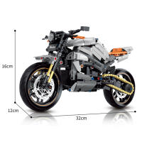 Modelo De Motocicleta De Ciudad 1:8 En Bloques Constructivos Técnicos Para Niños Y Adultos Regalo De Cumpleaños Juguete Educativo Compatible Con Lego - details 5