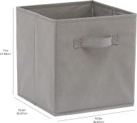 Cube/Organizador de Almacenamiento de Tela Flexible with Asas, Paquete de 6, Gris Solido, 26.6X26.6x 27,9 cm - details 2