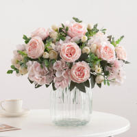 1 Rama De Flores Artificiales Peonía Para Decoración Silken Rosa Falsa De Plástico Centro De Mesa Para El Hogar Flores Falsas Para Bodas - details 14