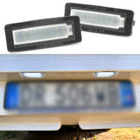2Pcs Luz De Placa De Matrícula LED Blanco ABS Para Smart Fortwo Coupe Cabrio 450 451 Luz De Número De Placa De Coche - details 2