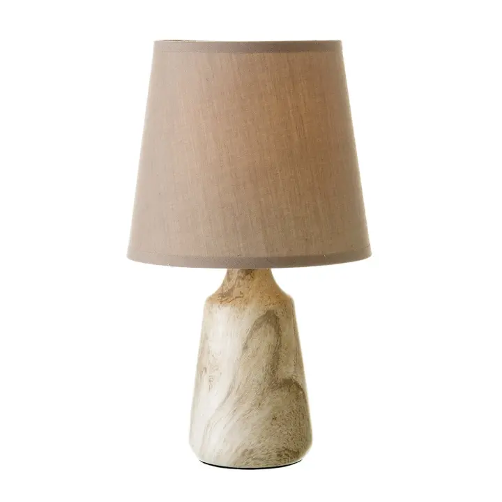 Lola Home - Lámpara de Mesa Cerámica Beige 27x16x16 Cm - Iluminación Ambiental Cálida - 1