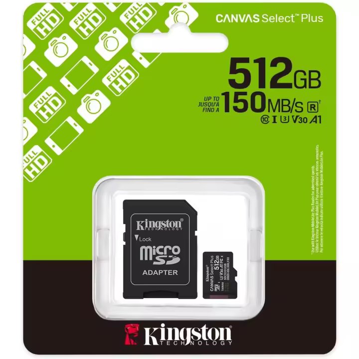Kingston Canvas Select Plus Tarjeta de Memoria microSD | De 64 GB a 1 TB | MicroSDXC Gen3 150MB/s A1 Incluye Adaptador de SD (Excepto 64GB) - Modelo SDCS3 - 1