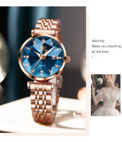 Reloj De Mujer OLEVS Elegante Y Moderno Con Forma De Rombo Resistente Al Agua De Cuarzo Con Correa De Acero Inoxidable Y Espejo Original Fecha - details 5