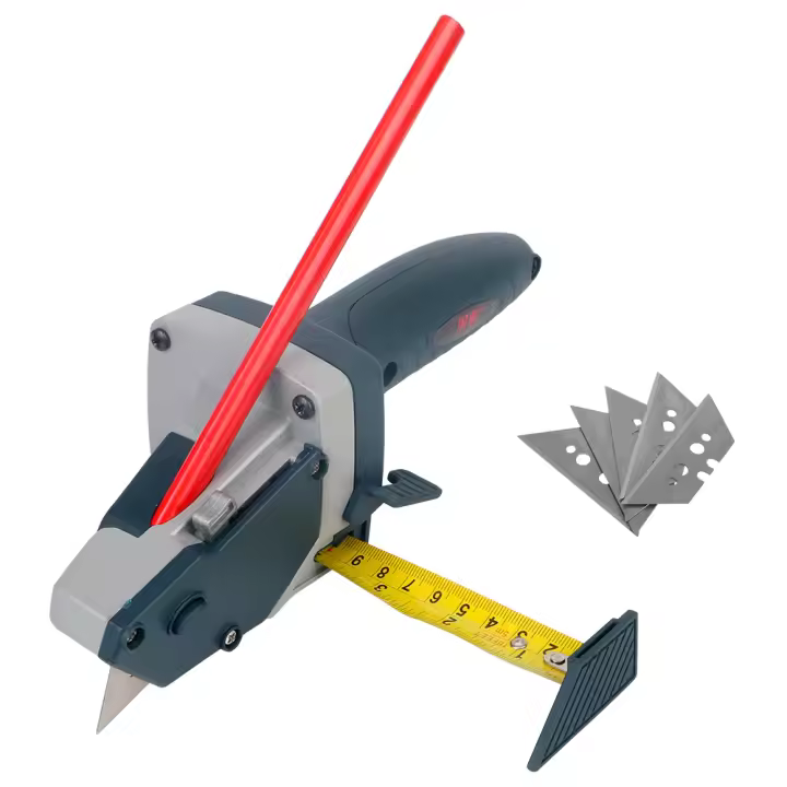 Cortador De Yeso Con Cinta Métrica De 5M Herramienta De Carpintería Para Cortar Tabiques De Yeso Y Marcar Cartón Herramienta Manual - 1