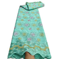 Tela De Encaje Africano De Algodón Para Mujer 5 Yardas Ideal Para Vestidos De Boda Y Fiestas Costura Y Bordado - details 6
