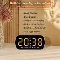 Reloj De Alarma Digital USB Potenciado Con Temperatura Fecha Doble Alarma Modo Nocturno Snooze Niveles De Brillo 5 12/24H LED Reloj - details 7