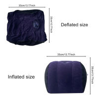 Almohada Inflable Semi-Circular 1pc Para Soporte De Piernas Y Espalda Superficie De Flocos Cómoda PVC Redonda Para Cuerpo Y Dormir Tamaño 35x35cm - details 2