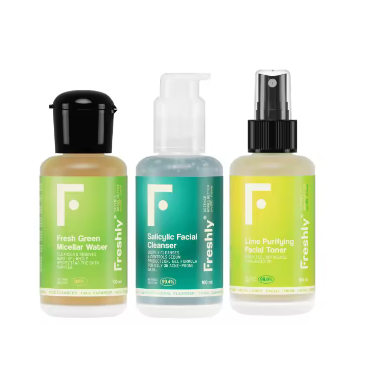 Freshly Cosmetics - Rutina de limpieza para pieles grasas con acné Cleanser Trio For Oily Skin - 1