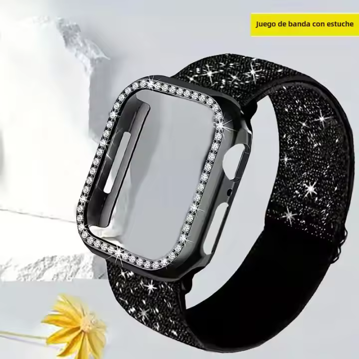 Accesorios Para Apple Watch Bandas Y Cajas Compatible Con Series 3 4 5 6 7 8 9 Protección De Pantalla Para Mujer Bracelete De Nylon - 1