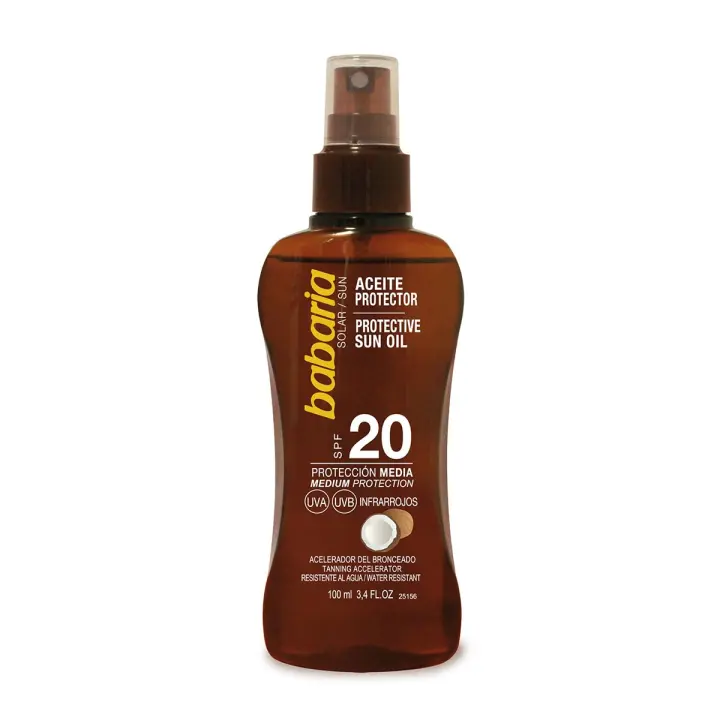 BABARIA COCO ACEITE SPF20 PROTECCION MEDIA 100ML - 1
