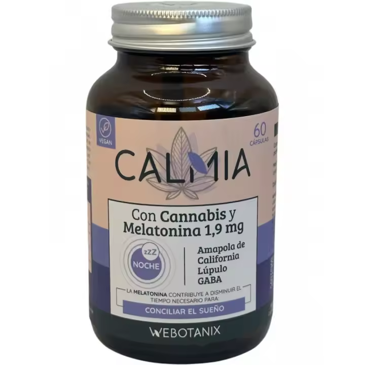 Calmia Noche con 1.9mg Melatonina 60 Cápsulas de Webotanix - 1
