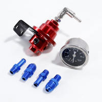 Regulador De Presión De Combustible Ajustable Para Coche Accesorios De Vehículos Universal Con Kit De Medidor Azul Rojo Negro - details 3