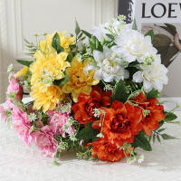 Decoraciones De Flores Artificiales Dahlia Y Suculentas Para Casa Fiesta Boda Aniversario Adornos Florales Falsas Para Decoración Interior - details 3