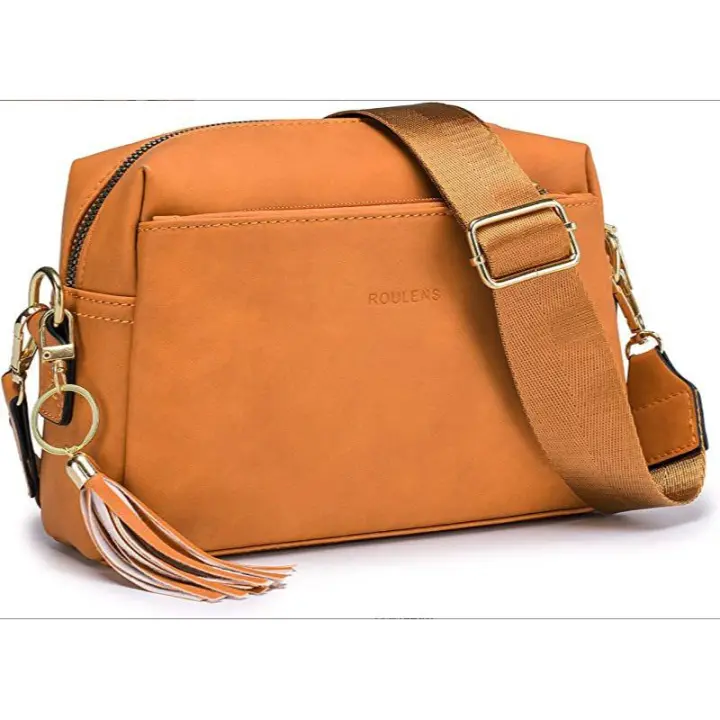 Bolso Bandolera para Mujer de 3 Compartimientos Grandes Bolso de Hombre Pequeño de Cuero PU - 1
