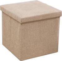 Taburete de almacenamiento plegable multifuncional de algodón y lino, caja de almacenamiento, caja de almacenamiento, taburete para cambiar zapatos, taburete de almacenamiento de tela, taburete para adultos, puede sentarse 35 * 35 * 38 cm, color mixto - details 1
