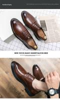 Zapatos De Cuero Para Hombre Estilo Británico De Negocios Con Punta Pointy Tamaño 46 Zapatos De Boda Tendencia Transpirables Con Cordones Y Diseño De Encaje - details 5
