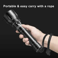 Lampara Submarina Recargable LED Smiling Shark SDQ20 Diving Flashlight Con Correa Torcha Super Brillante Para Natación Profunda Material De Aluminio - details 7