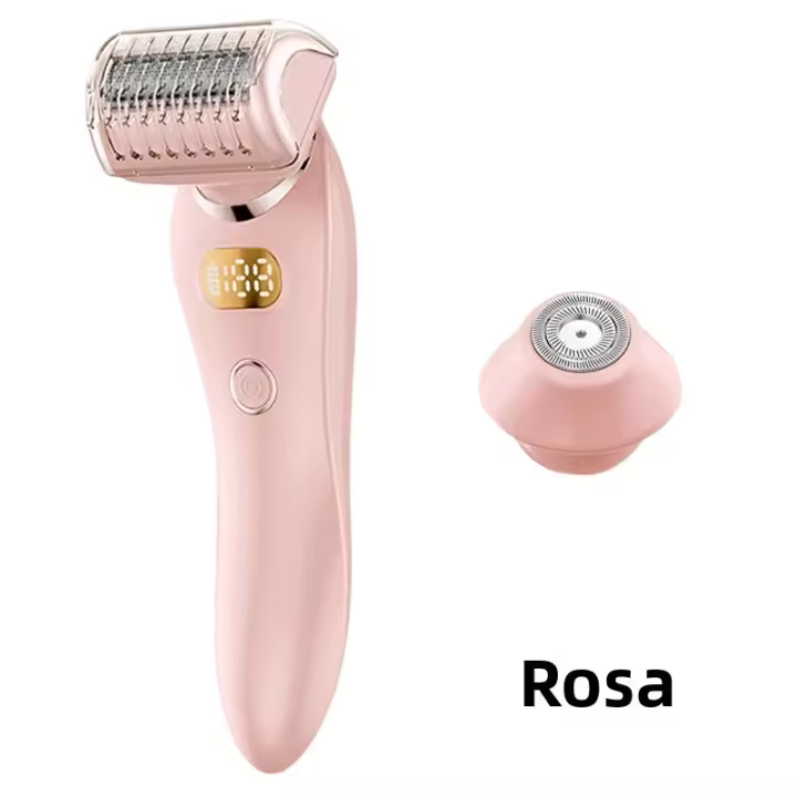 Kit De Epilador Eléctrico Para Mujeres 2 En 1 Doble Cabeza Impermeable Trimmer De Cuerpo Y Peluca Para Eliminación Rápida De Vello En Bikini Y Axilas - 1