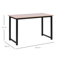 HOMCOM Mesa de Ordenador Mesa de Comedor Escritorio para Hogar Oficina con Pies Ajustables Mobiliario Simple de Oficina 120x60x76cm Carga 100 kg Marco Metal - details 2