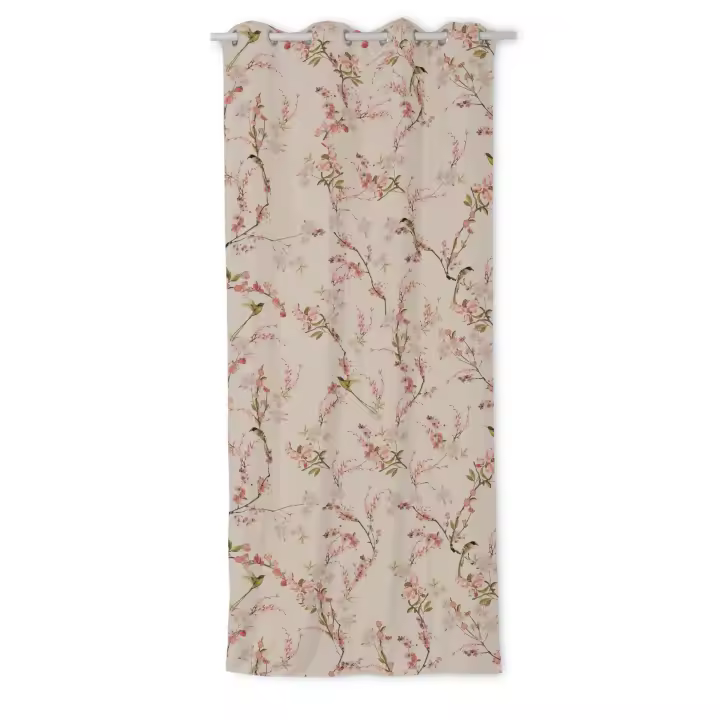 Happyfriday- Chinoiserie Cortina lino 140x280 cm, Cortinas lino 70% Viscosa 30% Lino, calidad de , Fabricado en España - 1
