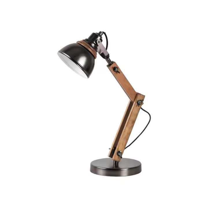 Lampara Flexo Excritorio Haya E14 Metal/Madera AKSEL  RABALUX - 1