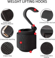 Garras De Levantamiento De Peso Con Apoyo De Muñeca Para Gimnasio Y Fitness Strap De Mano Para Agarres De Barra Y Pull-Ups Accesorios De Pesas - details 8