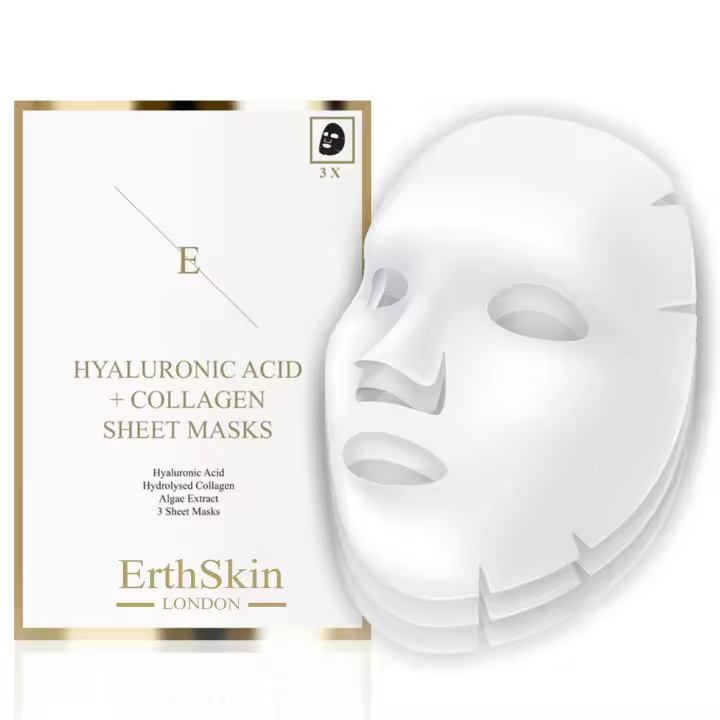 ErthSkin London Mascarilla de Ácido Hialurónico y Colágeno - 3 hojas - 1