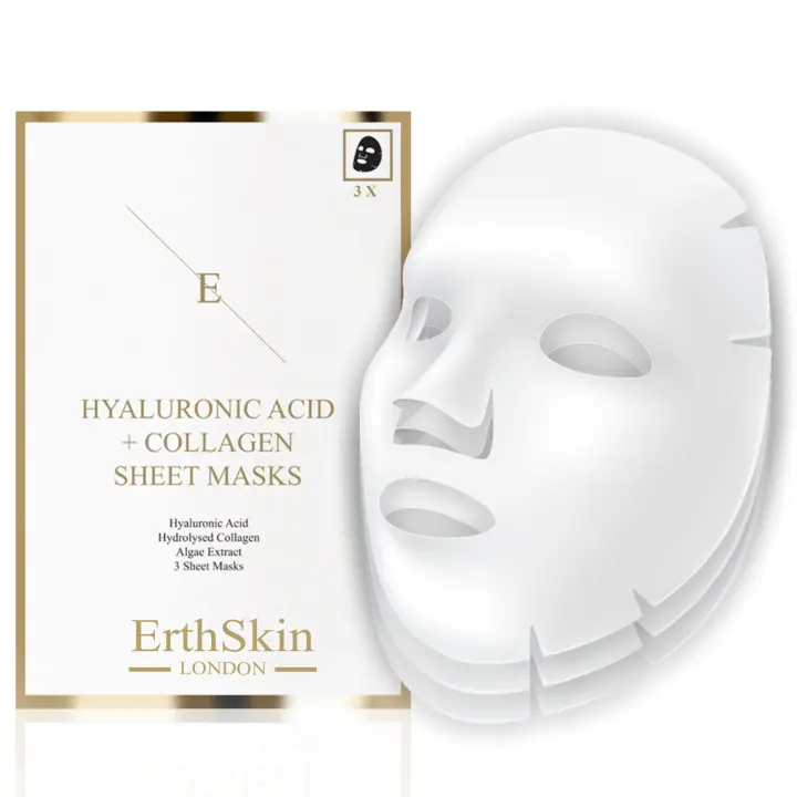 ErthSkin London Mascarilla de Ácido Hialurónico y Colágeno - 3 hojas - 1