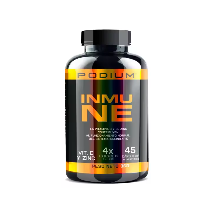 Suplemento inmunológico con Vitamina C + Zinc + Extractos | 45 cápsulas | Inmune Podium - 1