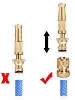 Pistola De Agua De Latón T TOVIA Con Conector Rápido Para Jardín Y Hogar Regulable Alta Presión Sprinkler Directo - details 2