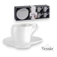 Pack de Cafetera Italiana de Acero Inoxidable 12 Tazas + Salvamantel de Corcho y Cerámica + Set 6 Tazas de Porcelana Blanca Set de Café y Té - WIAAM,AM3 - details 4