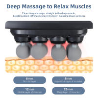 Masajeador De Cuerpo Con 8 Cabezales Fascia Gun Vibración De Alta Frecuencia Para Masaje De Espalda Y Cintura Masajeador De Cuello Y Hombros Material ABS - details 9