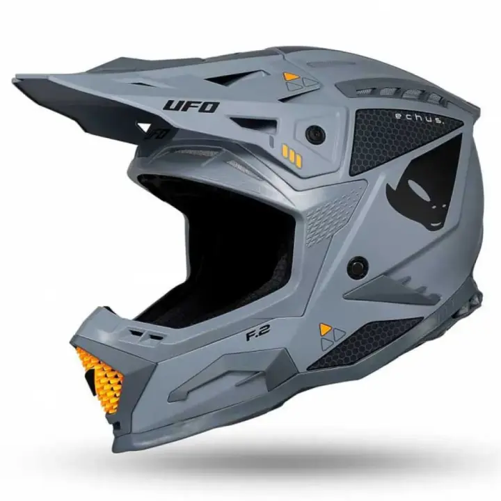 Ufo Casco Off-road Echus Gris Adulto - 1