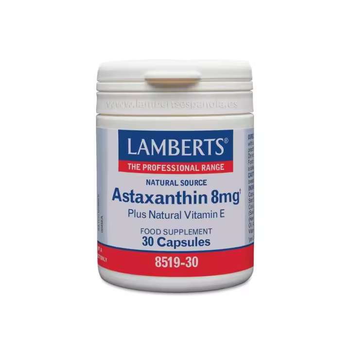Astaxantina 8 mg con Vitamina E natural 30 Cápsulas - Lamberts - 1