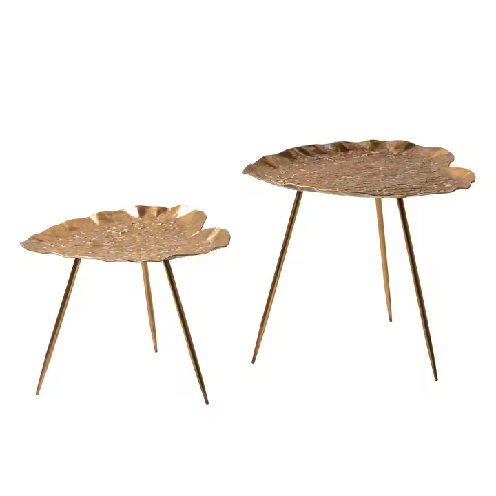 Adda Home Set 2 Mesas Metal Dorado 61x59x52 51x49x41 Cm - Elegante y Resistente - 1