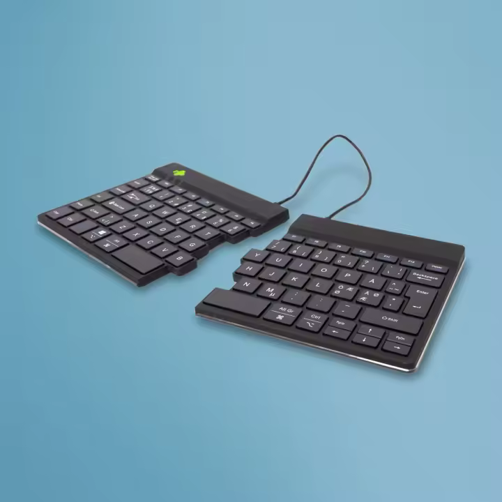R-Go Tools Teclado ergonómico R-Go Split Break con software de pausa, teclado dividido, QWERTY (NORDIC), bluetooth, negro - 1