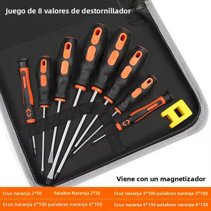 AIRAJ Juego De Destornilladores Aislados Multifuncionales 6/8/10 Piezas Con Mango Antideslizante Y Almacenamiento Magnético Para Reparación De Piezas De Electrodomésticos - 1