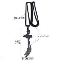 Collar De Acero Inoxidable Imam Ali Espada Árabe Para Mujeres Y Hombres Collar De Color Negro Islamico Joyería N2657S06 - details 0