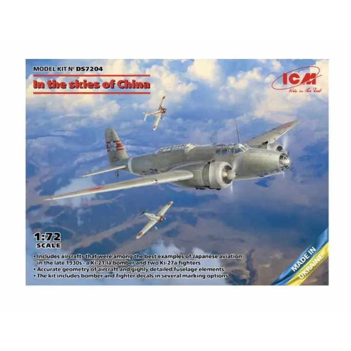 En los cielos de china: bombardero Ki-21-Ia y dos cazas Кі-27а ICM-DS7204 - 1