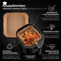 MasterPro ROCKET 700 Freidora de Aire 1800W 7L, 12 Programas y Pantalla LED Táctil con Recetario Online + 100 Moldes de papel de 20x20x4,5cm MasterPRO - details 7