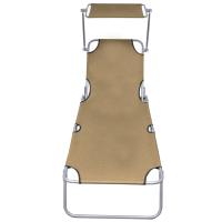 vidaXL Tumbona plegable con toldo aluminio Azul claro, Negro, Rojo Sillas de Exterior Ideal para jardín, playa, piscina, terraza Tumbona Piscina Tumbonas Playa Tumbonas Jardín Exterior - details 5