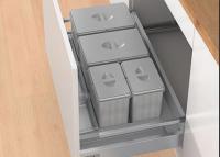 AZERO- Cubo de Reciclaje para Interior - 2 Cubos de 14L y 2 Cubos de 6,5L - Ancho Módulo 100-25x49x94 cm - Base Recortable en Anchura y Fondo - Color Gris - Material de Plástico PVC - details 1