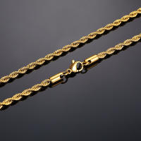 Cadena De Acero Inoxidable Para Hombres Minimalista Y Larga Disponible En Oro Y Plata 2 a 5 Mm Collar De Cadena Twist Unisex - details 10