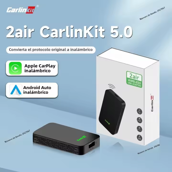 Adaptador Inalámbrico Carlinkit 5.0 Para Coche Compatible Con Mazda Chevrolet Volvo Ford Toyota Porsche Haval Lexus Renault Soporta iOS 10 Y Android 11.0 Conexión Wired Android Auto CarPlay - 1