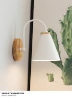 Lámpara De Pared Moderna Nórdica Para Baño Y Cocina Iluminación De Vestíbulo Y Estudio Acero Y Madera Blanco Y Negro Montaje En Pared - details 0