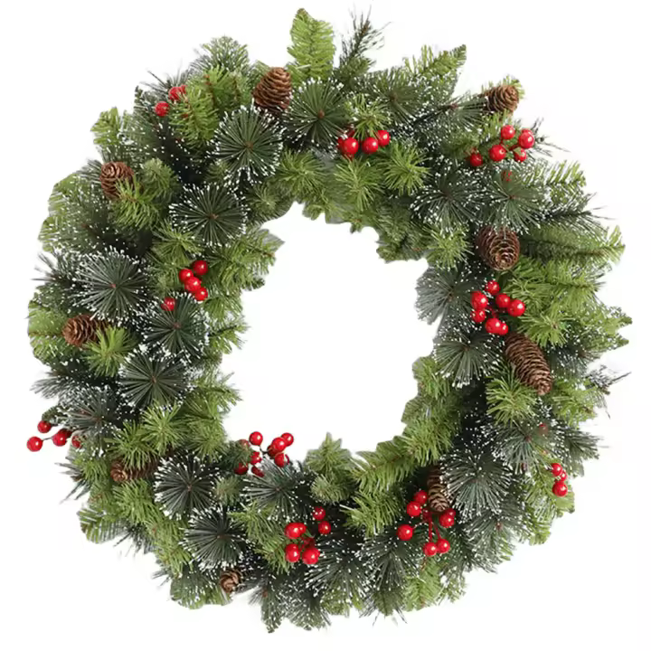 Corona De Navidad Artificial Con Iluminación Multifuncional Tema Festivo Para Decoración De Fiestas Y Año Nuevo - 1