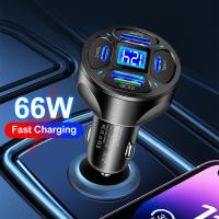 Cargador De Coche 66W USB PD Con 2 Puertos USB Y 2 PD Cargador Rápido 3.0 Para iPhone Xiaomi Samsung Adaptador De Carga Rapida - details 0