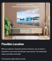 ETOE D2 Pro Proyector, 200 ANSI, Android TV 10, 1080P nativo, 2 altavoces estéreo de 3 W y sonido extensible, corrección trapezoidal de 4 puntos + 4 direcciones y zoom, a prueba de polvo - details 8
